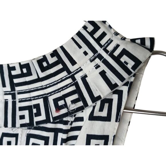 Tory Burch Dress Sz 4 Black White Geometric Print Sleeveless Cotton - Picture 16 of 16